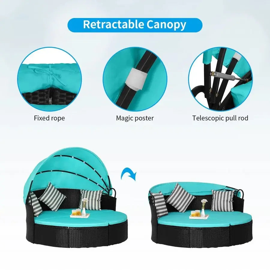 Round Wicker Outdoor Daybed