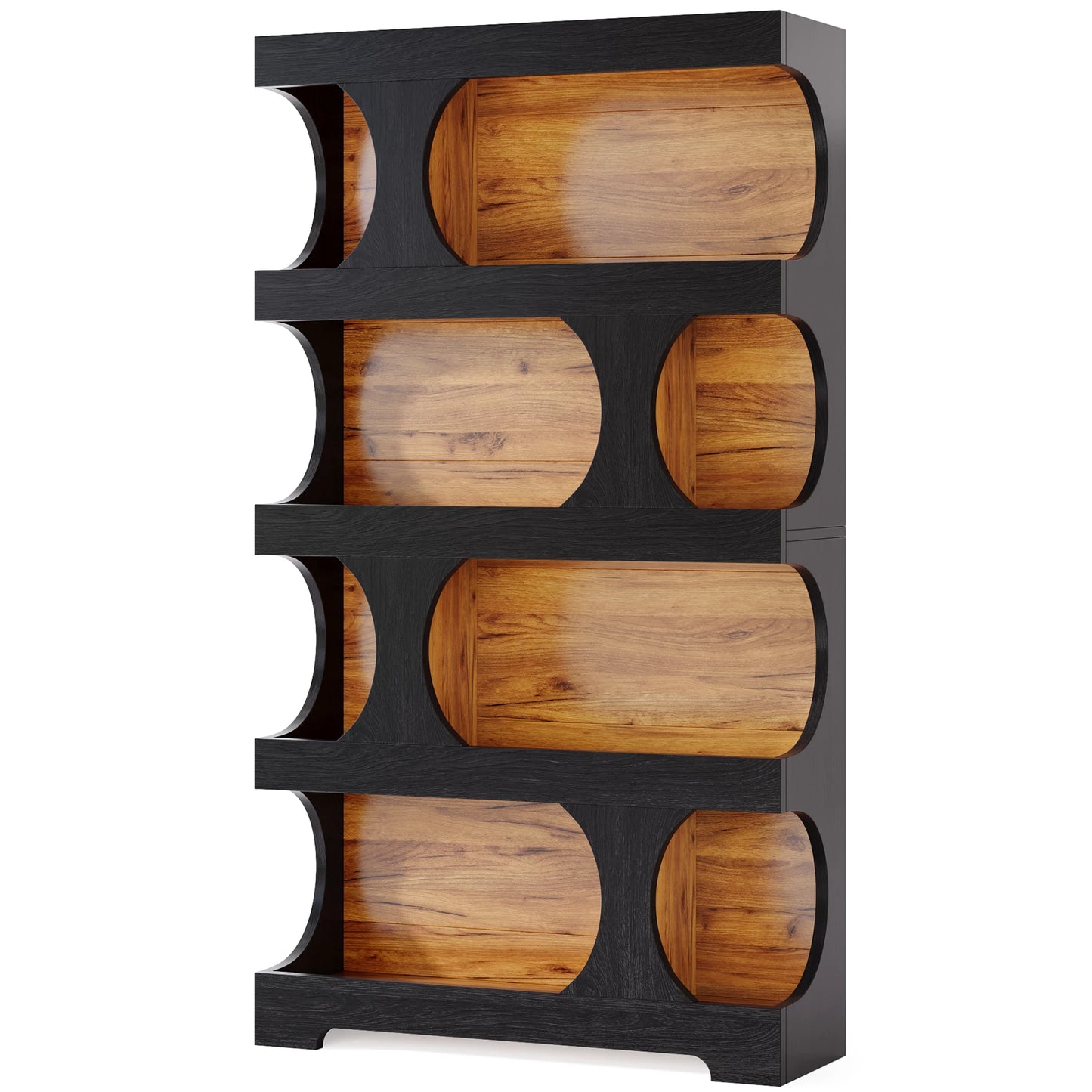 4-Tier Wood Decorative Storage Shelving