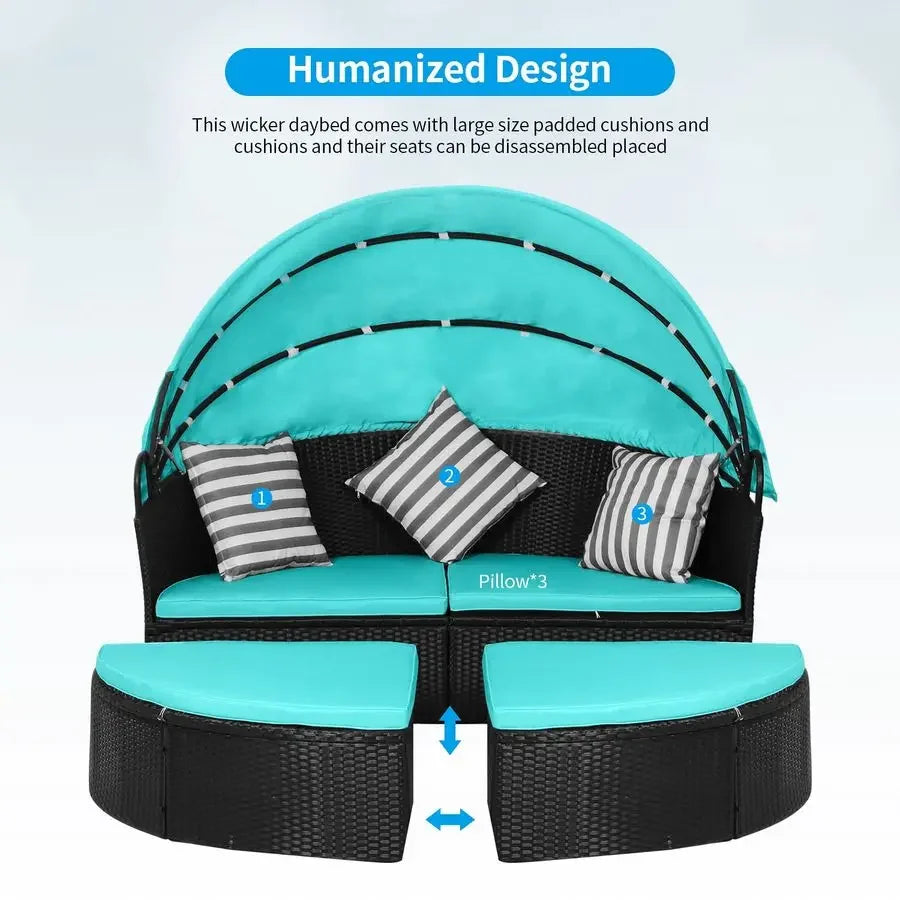Round Wicker Outdoor Daybed