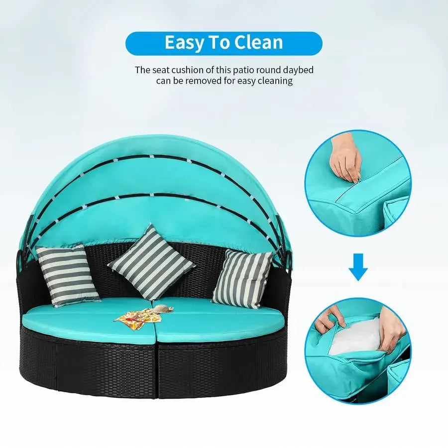 Round Wicker Outdoor Daybed