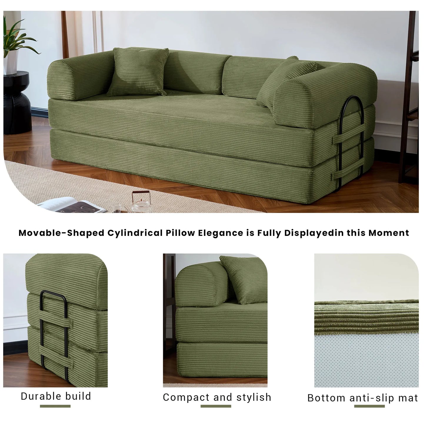 Loveseat Sleeper Floor Sofa for Living Room/Bedroom