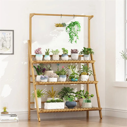 Folding Bamboo Plant Stand