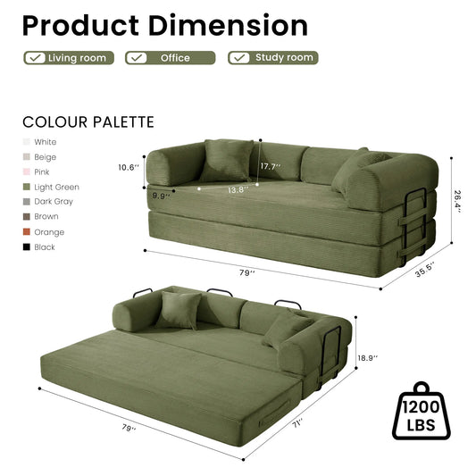 Loveseat Sleeper Floor Sofa for Living Room/Bedroom