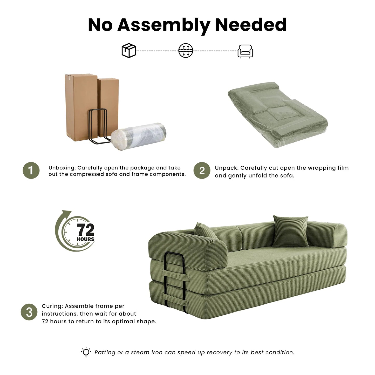 Loveseat Sleeper Floor Sofa for Living Room/Bedroom